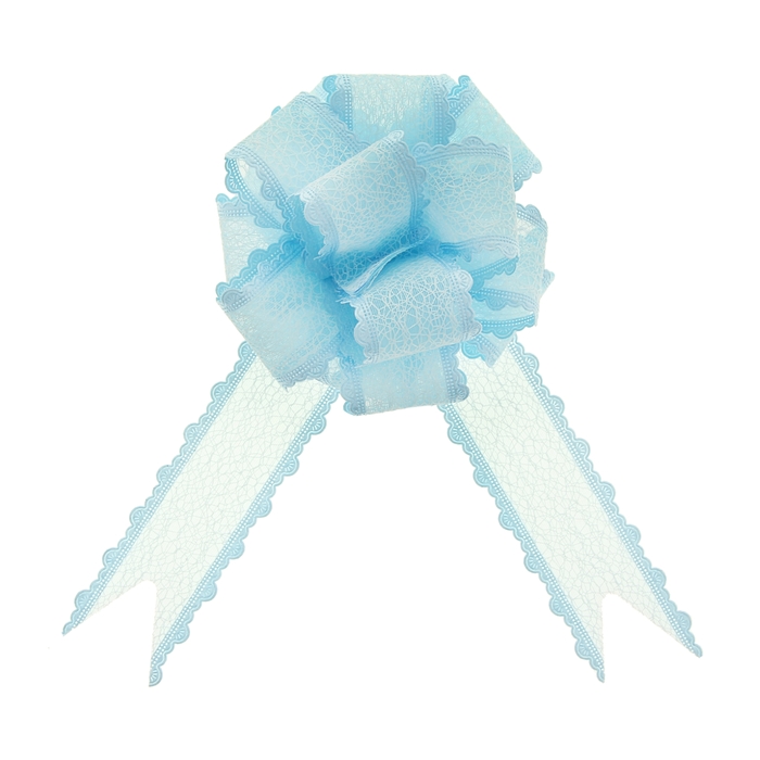 Бант-шар №3,8 "Паутинка", цвет голубой