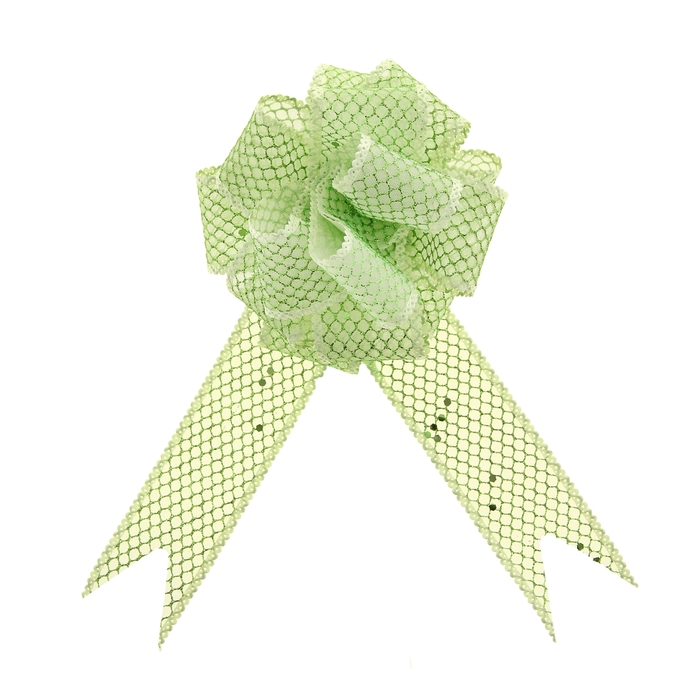 Бант-шар №3,8 "Блестящая сетка", цвет зелёный