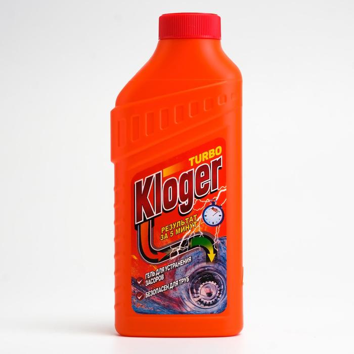 Чистящее средство Kloger Turbo, гель для устранения засоров, 500 мл