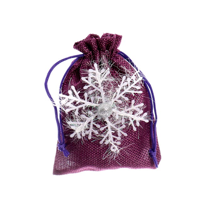 фото Мешок для подарков "снежинка" размер 10х14 см, цвета микс страна карнавалия