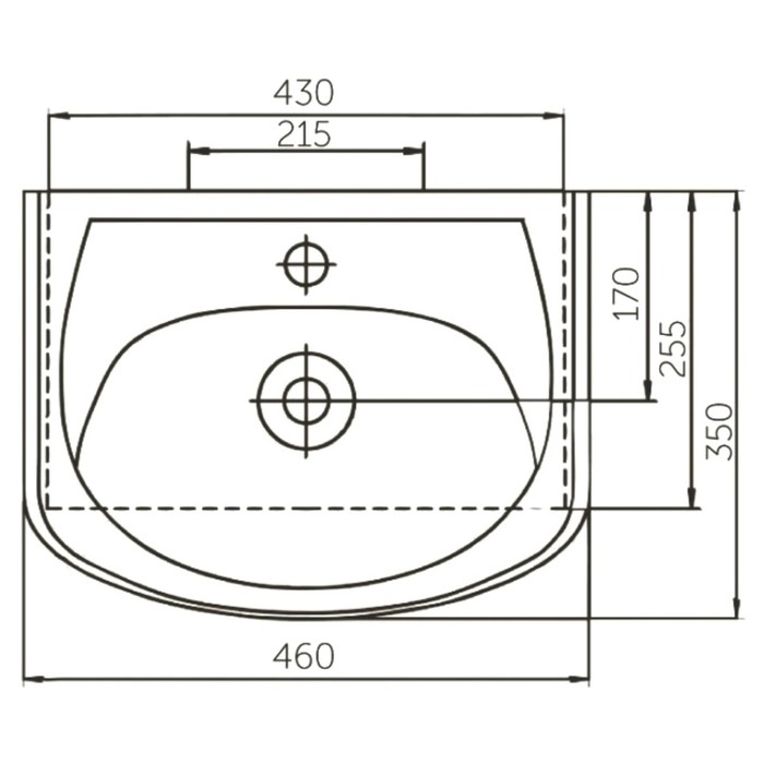 

Раковина Rosa "УЮТ" 45, 460 х 350 мм, отверстие под смеситель, мебельный, цвет белый