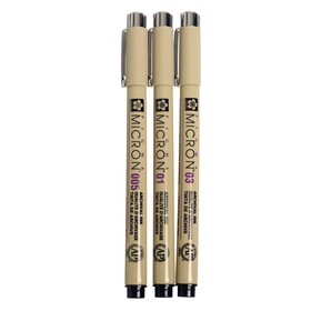 

Набор ручек капиллярных Sakura Pigma Micron 3 штуки (0.2; 0.25; 0.35), черный