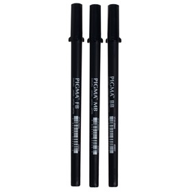 

Ручка-кисть капиллярная набор Sakura Pigma Brush, 3 штуки, черный