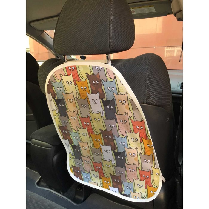 Защитная накидка на спинку сиденья автомобиля «Котятки» накидка защитная siger на спинку сиденья с карманами черная