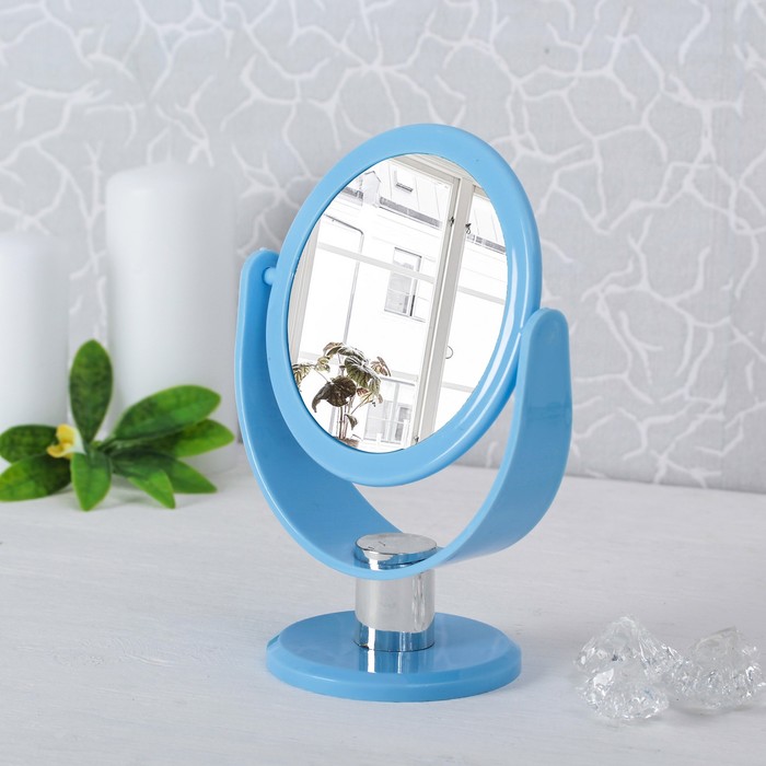 Зеркало на ножке «Палитра», круглое, двустороннее, с двукратным увеличением, цвет МИКС