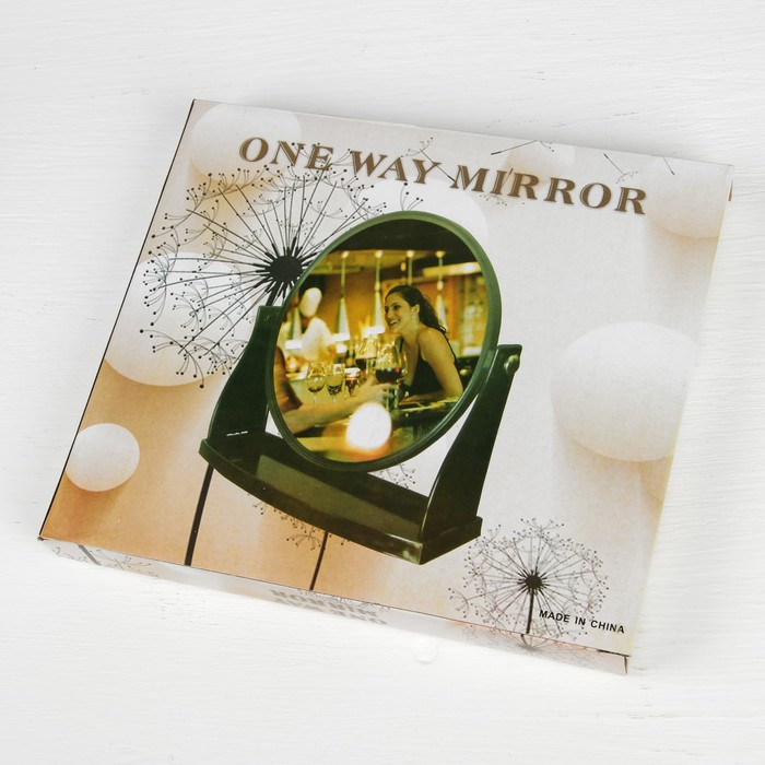 Зеркало на подставке, круглое, одностороннее, без увеличения, d=24,5см, цвет чёрный