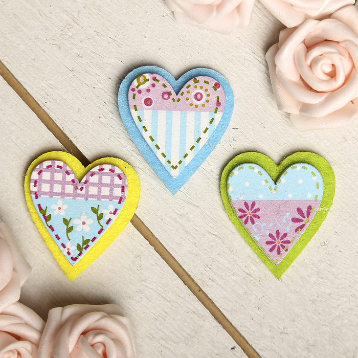 Магнит "Лоскутное сердечко", в наборе 12 шт