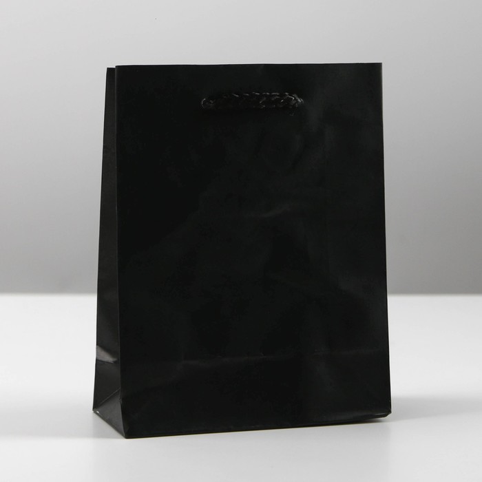 Пакет подарочный ламинированный, упаковка, «Чёрный», S 12 х 15 х 5,5 см