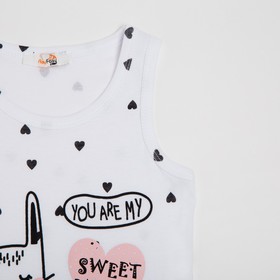 

Комплект (майка, трусы) для девочки, цвет белый/розовый, рост 104 см