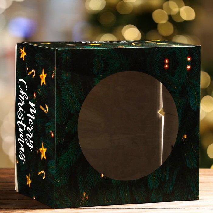 Кондитерская упаковка с окном «Merry Christmas», 30 х 30 х 19 см кондитерская упаковка с окном 30 х 30 х 25 см