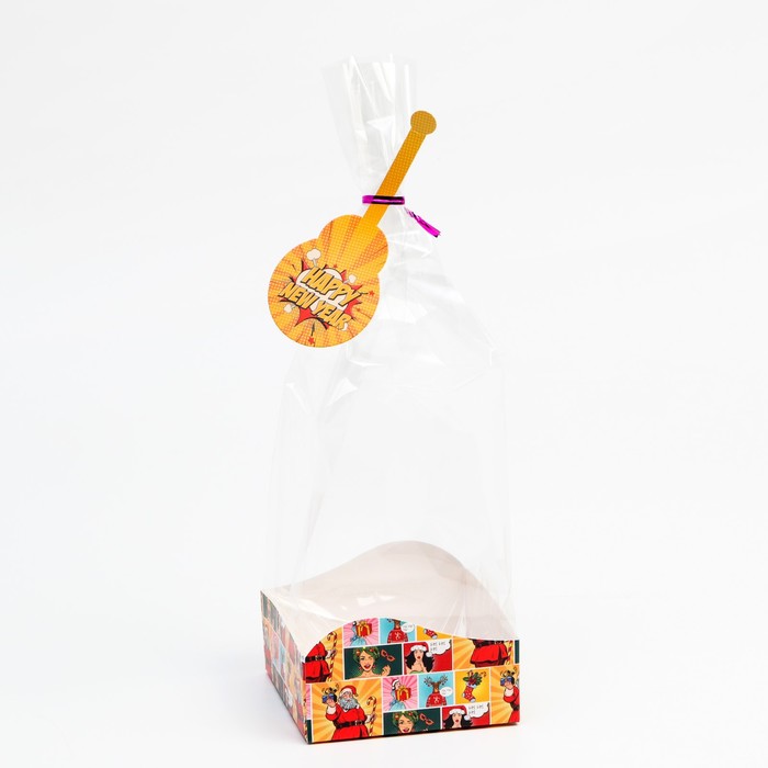 

Пакет с жёстким дном "Pop-art Новогодний курорт", 10 х 10 х 32 см