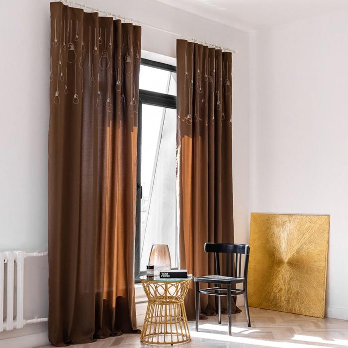 фото Комплект штор «лэмпс», размер 2х145х270 см, цвет коричневый pasionaria