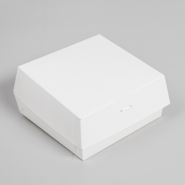 Коробка под бенто-торт без окна, белая, 12 х 12 х 7 см коробка под бенто торт крафтовая 23 х 23 х 7 см