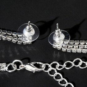 

Набор 2 предмета: серьги, колье "Вечерний" кристаллики, цвет белый в серебре