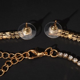 

Набор 2 предмета: серьги, колье "Вечерний" искорки прямоугольные, цвет белый в золоте