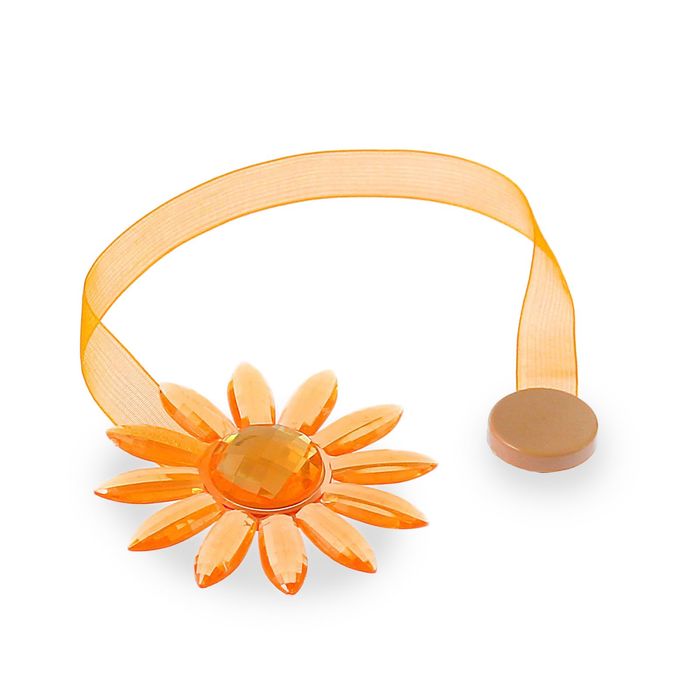 Подхват для штор на ленте "Цветок-солнышко", набор 2шт, цвет оранжевый