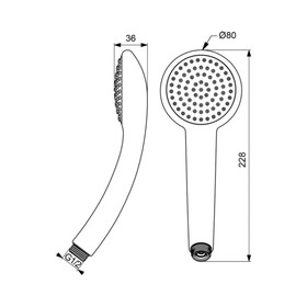 

Душевая лейка Vidima FRESH S1 BA205AA, 1 режим, хром