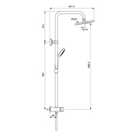 Душевая система Vidima BALANCE BA274AA, без излива, тропический душ, ручная лейка, хром от Сима-ленд