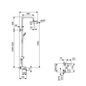 

Душевая система Vidima BALANCE BA274AA, смеситель, тропический душ, ручная лейка, хром