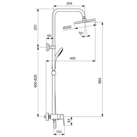 Душевая система Vidima BALANCE BA274AA, смеситель, тропический душ, ручная лейка, хром от Сима-ленд