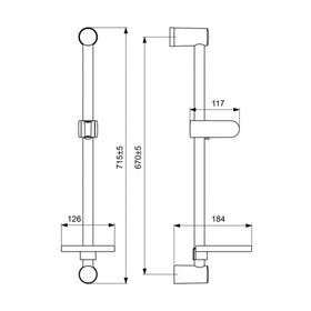 

Штанга для душа Vidima FRESH BA219AA 700 мм, мыльница, хром