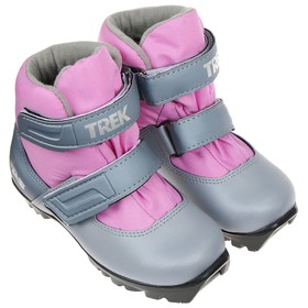 Ботинки лыжные TREK Kids NNN ИК, цвет металлик, лого серебро, размер 32 от Сима-ленд