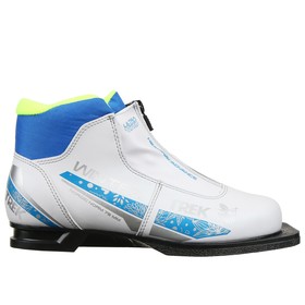 Ботинки лыжные женские TREK Winter Comfort 3, NN75, искусственная кожа, цвет белый/синий/лайм-неон, лого серебристый, размер 35 Ош