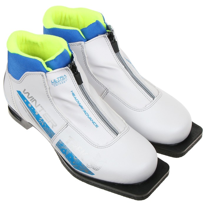 

Ботинки лыжные женские TREK Winter Comfort 3, NN75, искусственная кожа, цвет белый/синий/лайм-неон, лого серебристый, размер 35