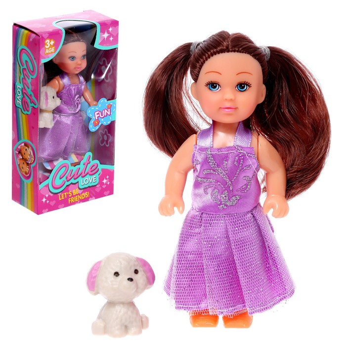 Кукла малышка «София» в платье, с питомцем, МИКС кукла с питомцем в ассортименте