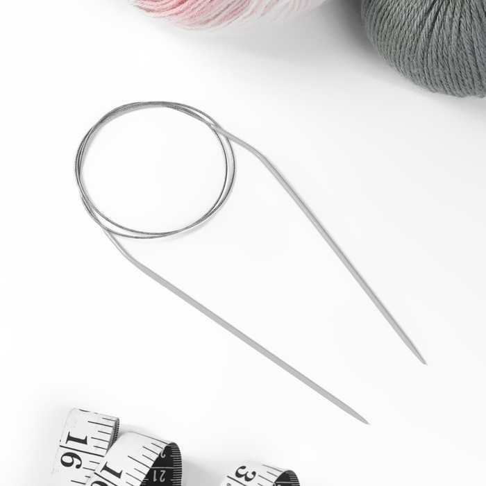 Спицы для вязания, круговые, с тефлоновым покрытием, с металлическим тросом, d = 2,75 мм, 14/80 см