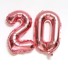 

Шар фольгированный 16" «20», золото
