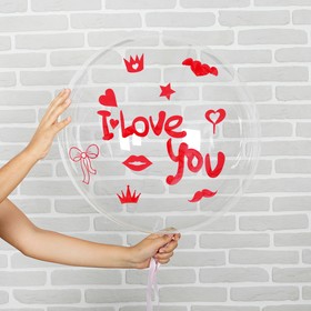 Наклейка для воздушных шаров «Я люблю тебя», набор 3 шт., МИКС Ош