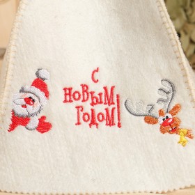 

Шапка для бани "С Новым годом! Дед Мороз и олень"