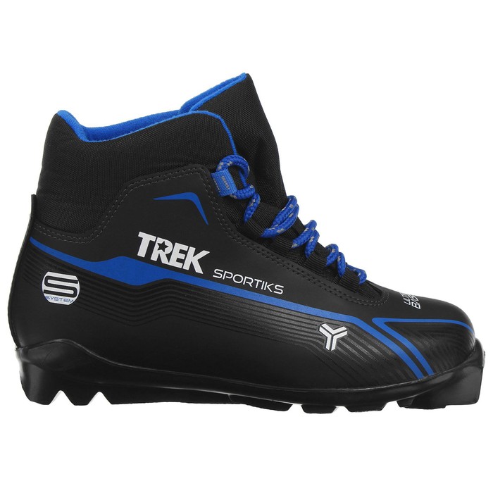 фото Ботинки лыжные trek sportiks sns ик, цвет чёрный, лого синий, размер 36