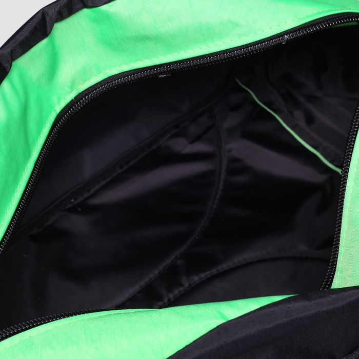 Сумка спортивная, 1 отдел, наружный карман, цвет чёрный/зелёный