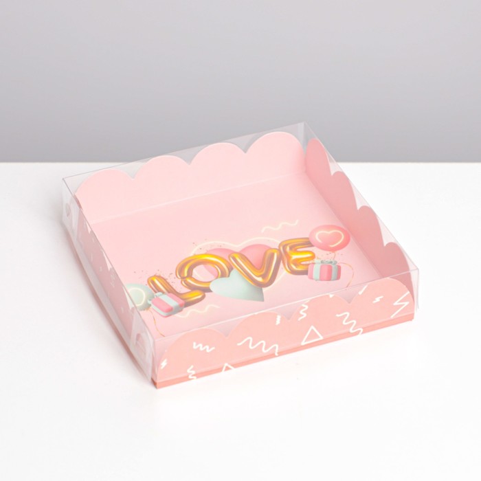 Коробка кондитерская с PVC-крышкой, упаковка, «Воздушная любовь», 13 х 13 х 3 см коробка кондитерская с pvc крышкой приятных моментов 13 х 13 х 3 см
