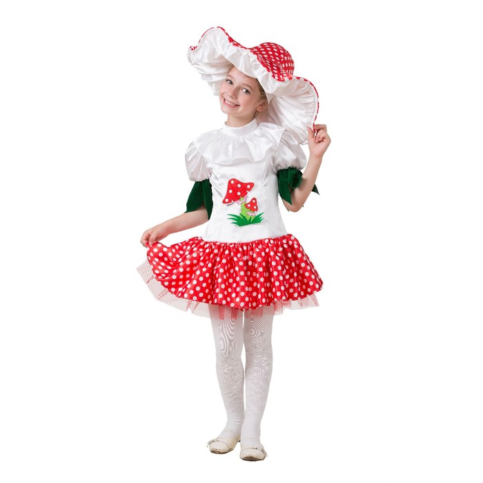 Карнавальный костюм «Грибок-девочка», рост 128