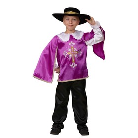 Карнавальный костюм «Мушкетёр», цвет фиолетовый, рост 110 см