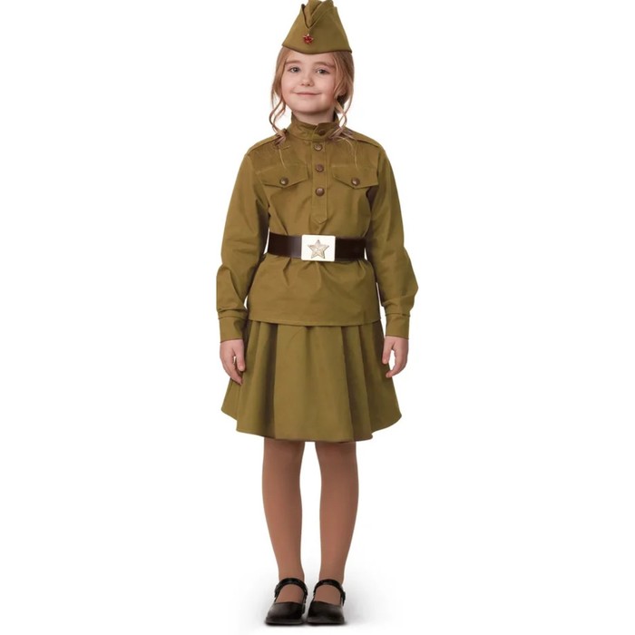 фото Карнавальный костюм «солдатка (хлопок) хаки», рост 110