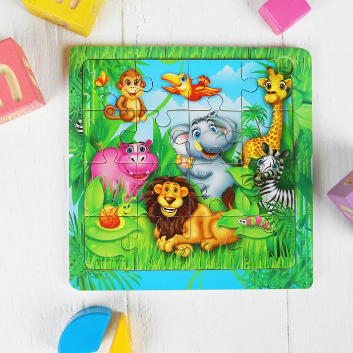 Пазл "Весёлая Африка", 16 элементов