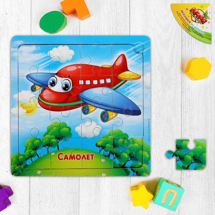 Пазл "Самолет", 16 элементов