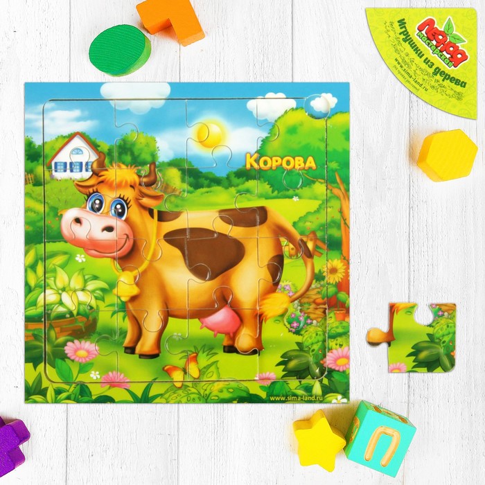 Пазл "Коровка", 16 элементов