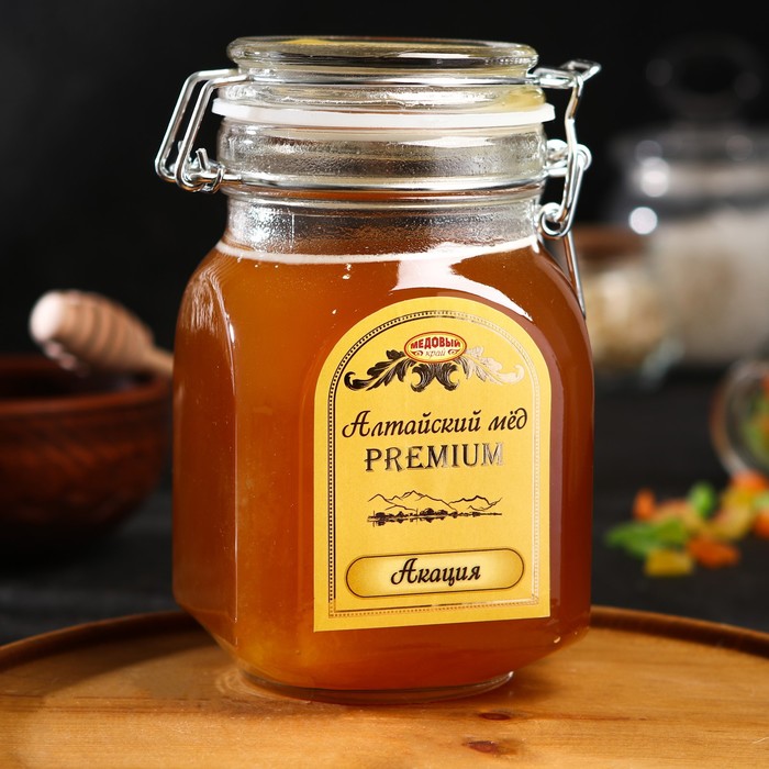 Мёд алтайский Акациевый Premium, 1000 г сыр алтайский киприно premium 50% нарезка 125 г