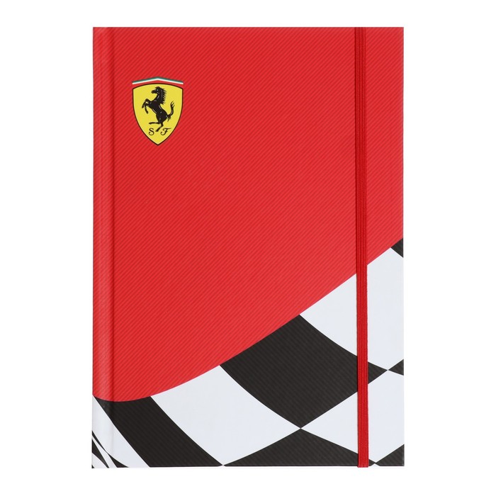 Записная книжка А5, 80 листов в клетку Ferrari, твёрдая обложка, матовая ламинация, тонированный блок