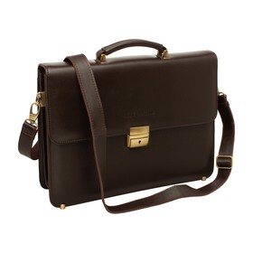 

943024/BR Портфель Braydon, 2 отдела на клапане, цвет коричневый 36х27х12см