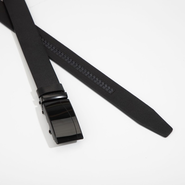 

Ремень мужской, ширина 3,8 см, пряжка автомат, цвет чёрный