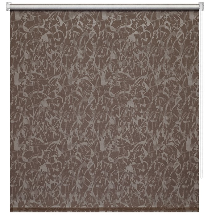 фото Рулонная штора блэкаут «муар», 160х175 см, цвет коричневый decofest