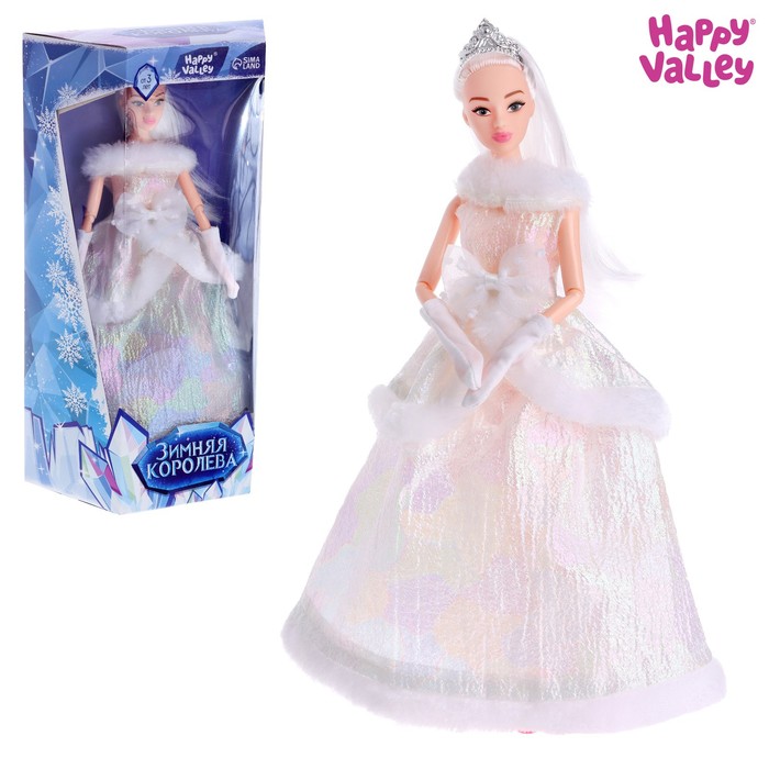 фото Кукла-модель шарнирная «зимняя королева» в платье happy valley