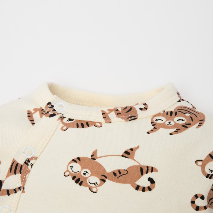 фото Комбинезон в набивку крошка я "тигруля", рост 74-80 см, бежевый