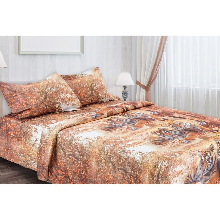 Постельное бельё "Этель Магнифико" евро Амурский тигр 200*220 см, 220*230 см, 50*70+3см - 2 шт.